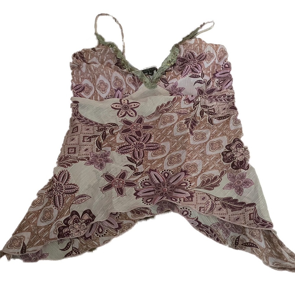 Purple floral tank top